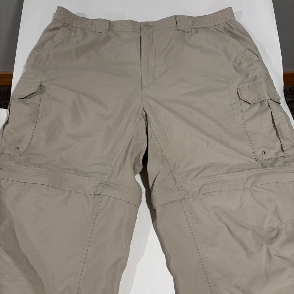 Columbia Pants Men XL Beige Convertible Zip Cargo Titanium Hiking Omni-Dry Trail - Picture 2 of 13